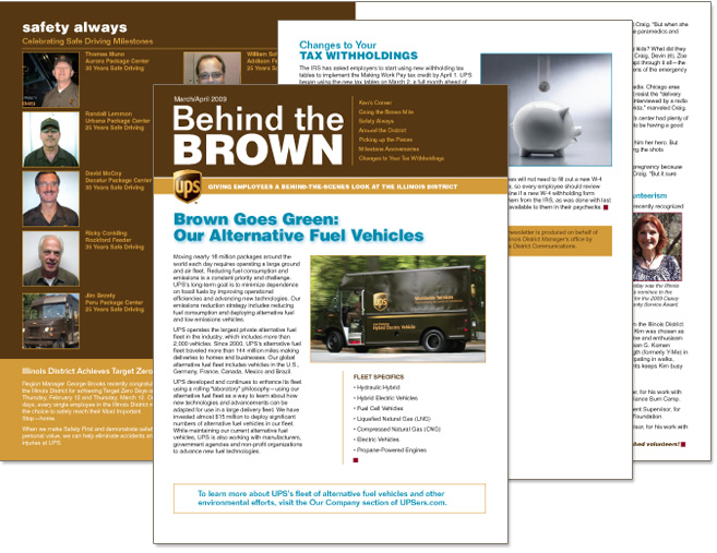 UPS newsletter cover design